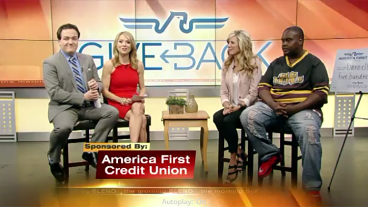 Group of people at a broadcast.